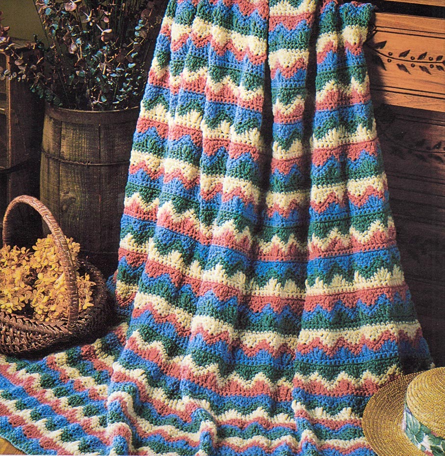 Crochet Wave & Chevron Afghan Pattern