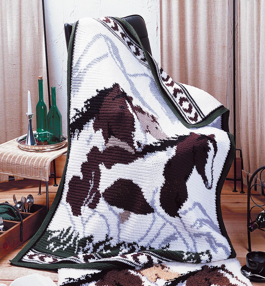 Wild Horses Afghan Pattern
