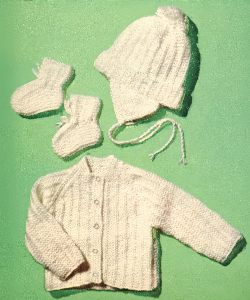 Baby Sweater Hat & Booties Pattern