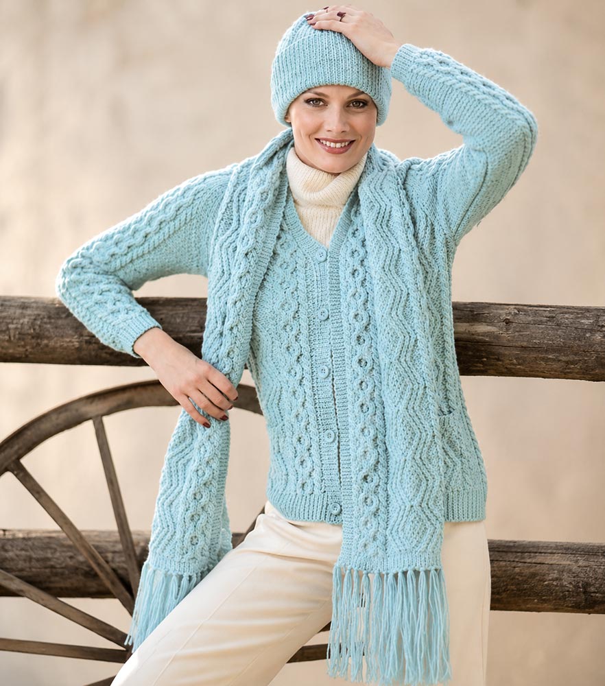 Aran Scarf and Hat Pattern