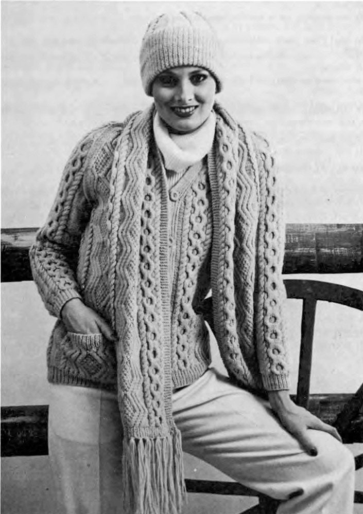 Aran Scarf and Hat Pattern