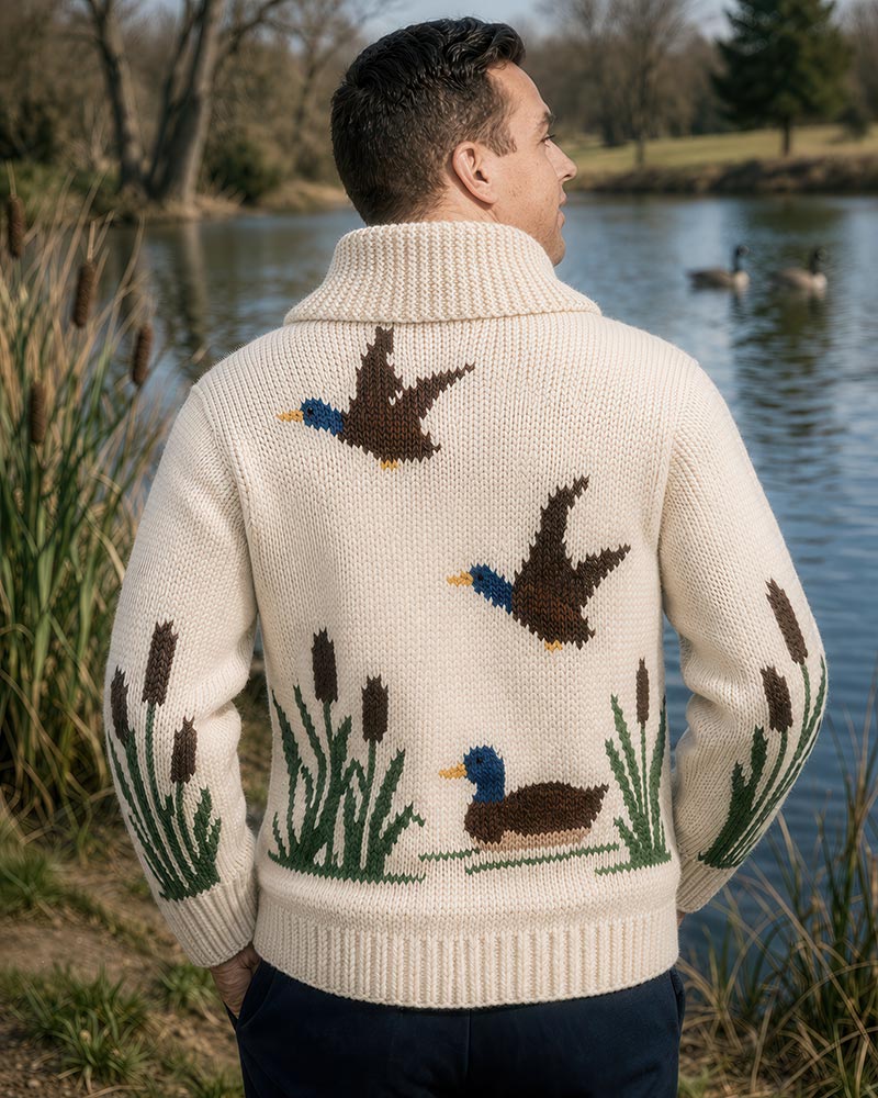 Ducks and Cat-Tails Cardigan Pattern