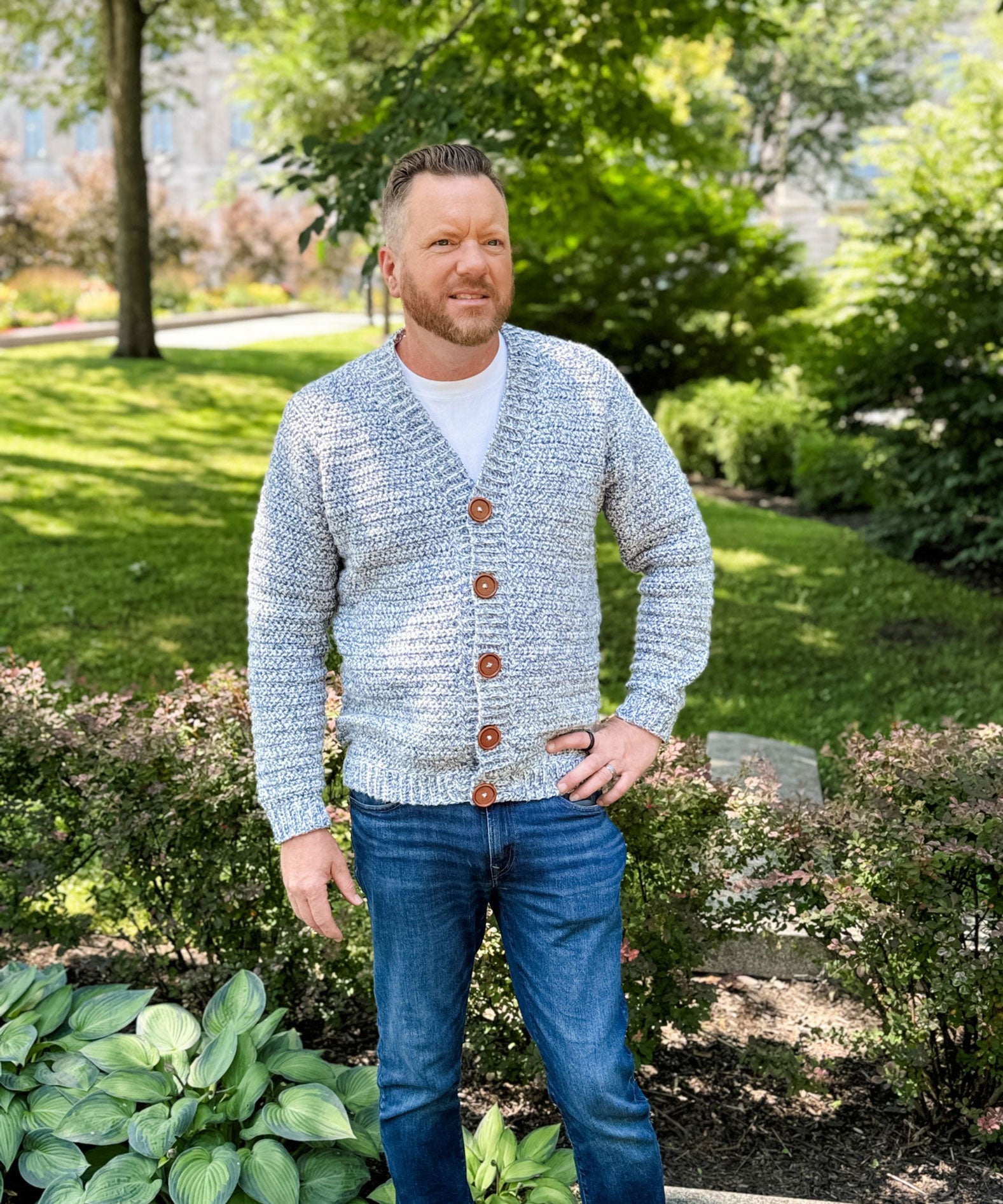 Cobblestone Men's Crochet Cardigan