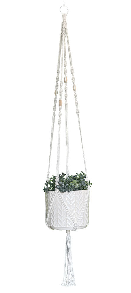 Staggered Spiral Macrame Long Plant Holder
