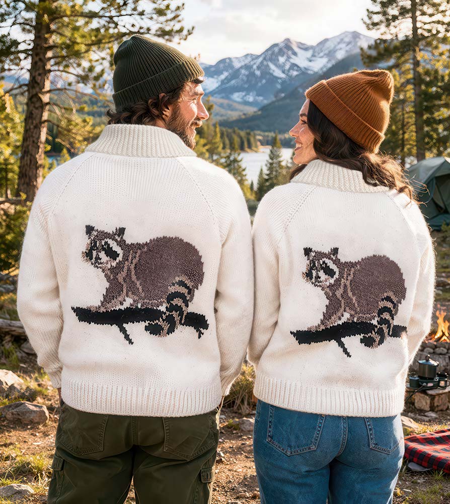 Men's or Ladies' Raccoon Cardigan Pattern