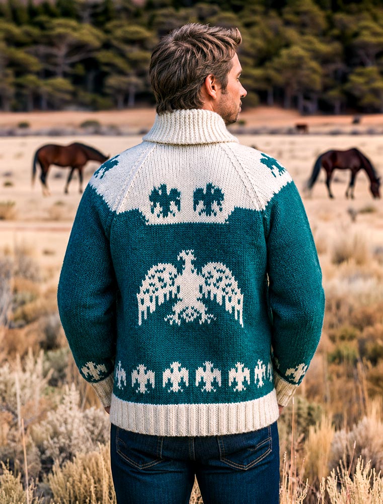 Men's Indian Eagle Cardigan Pattern