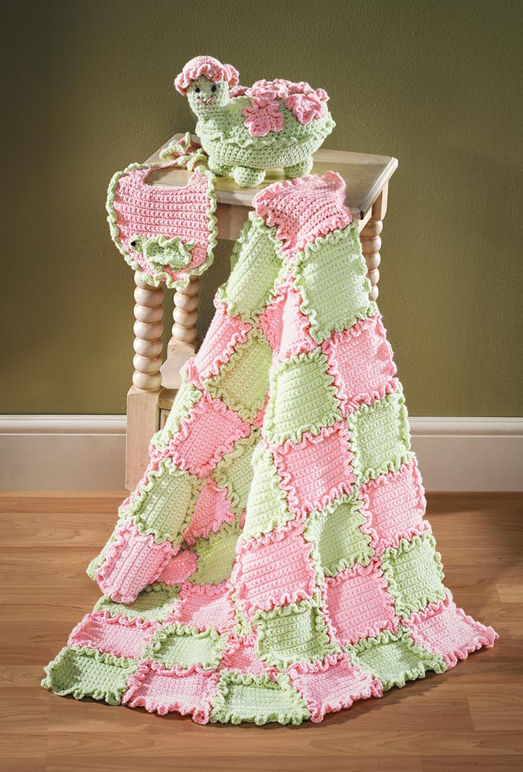 Ruffles Turtle Blanket and Bib Pattern