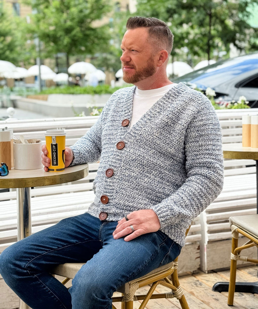 Cobblestone Men's Crochet Cardigan