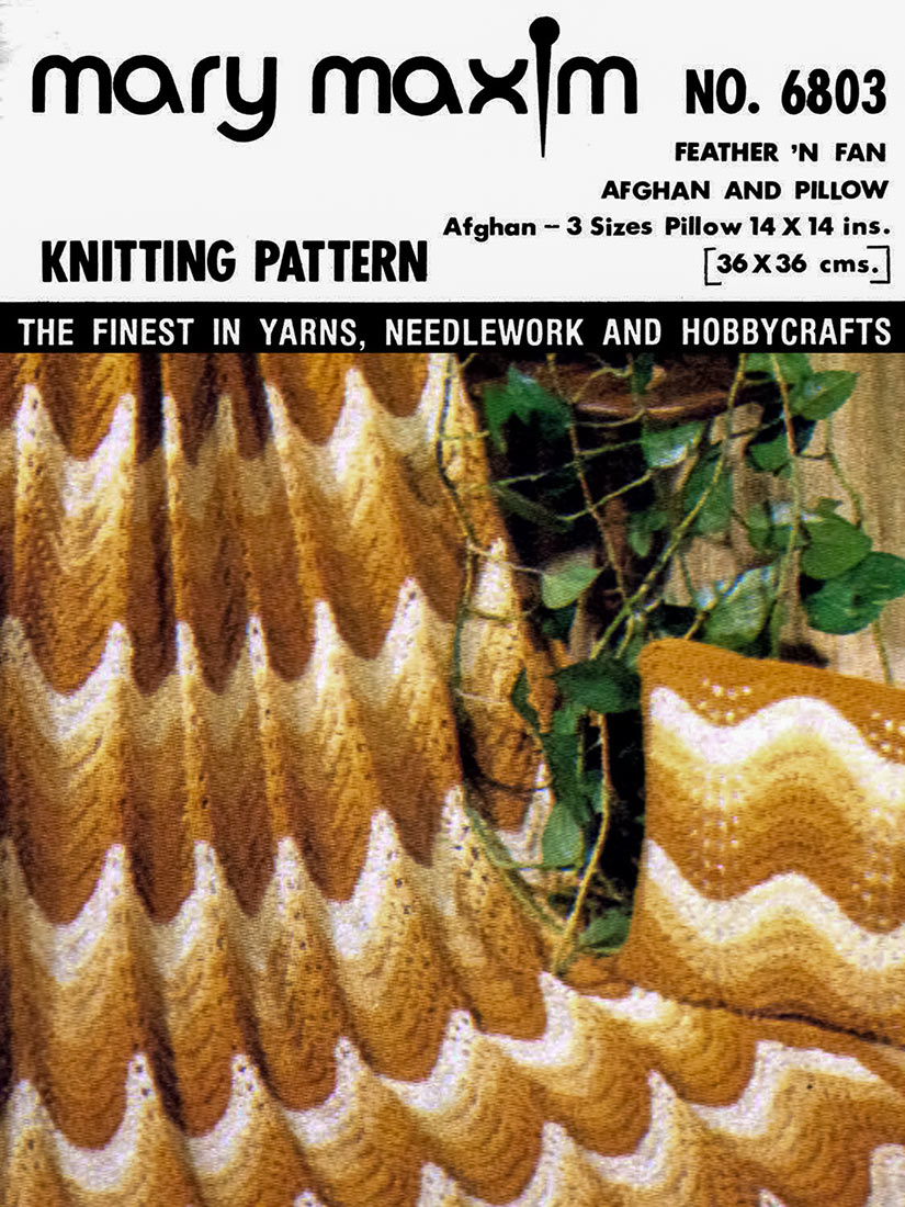 Feather 'n Fan Afghan and Pillow Pattern