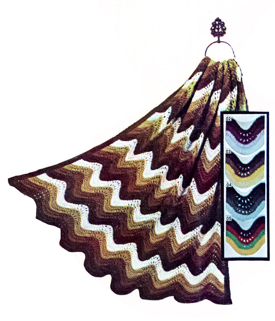 Feather 'n Fan Afghan and Pillow Pattern