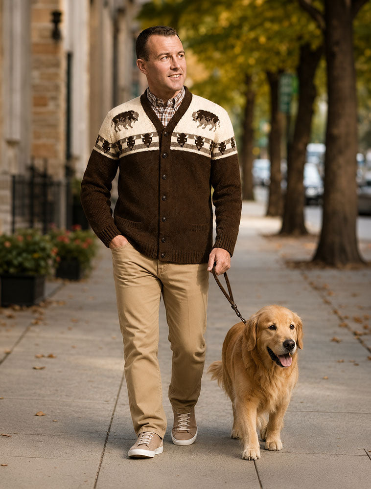 Men's Bison Cardigan Pattern