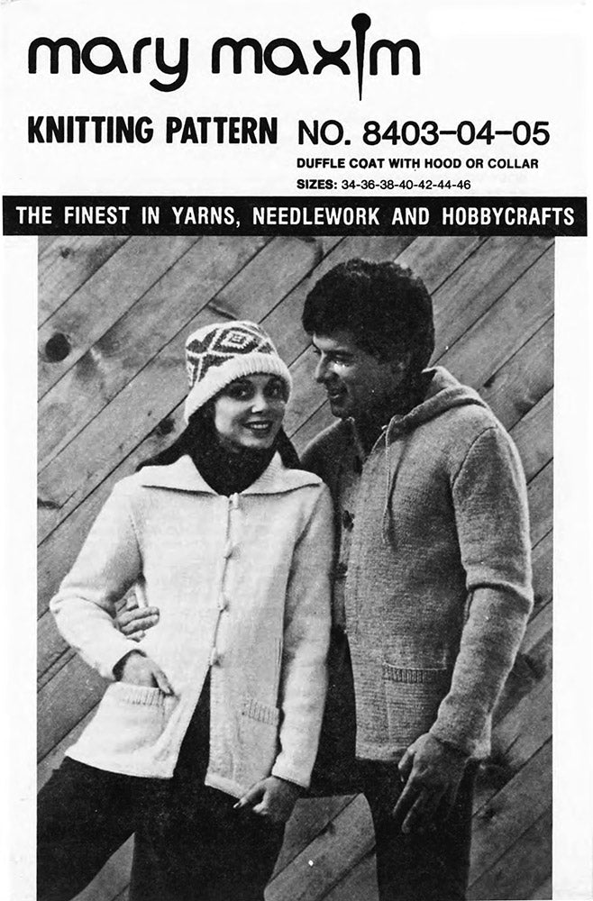 Duffle Coat with Hood or Collar Pattern