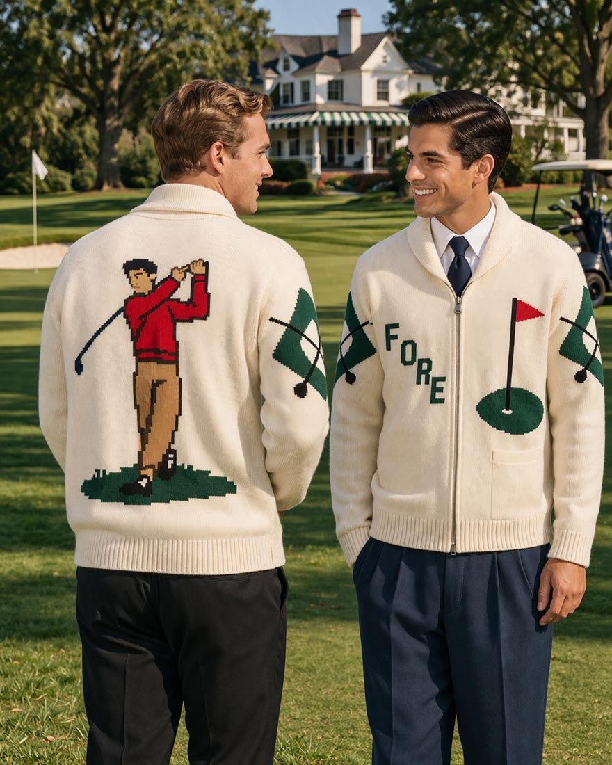 Men's or Ladies' Knitted Golf Cardigan Pattern