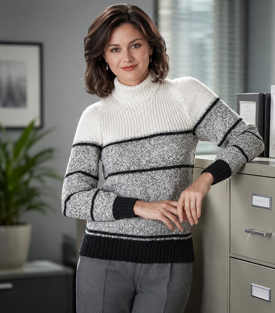 Ribbed Neck Pullover Pattern