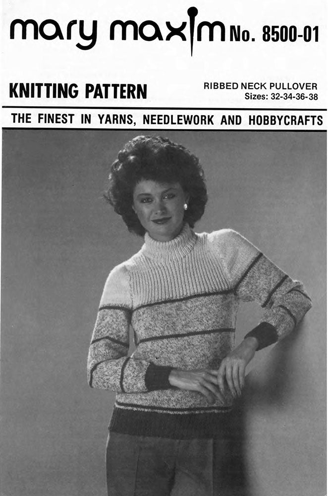 Ribbed Neck Pullover Pattern