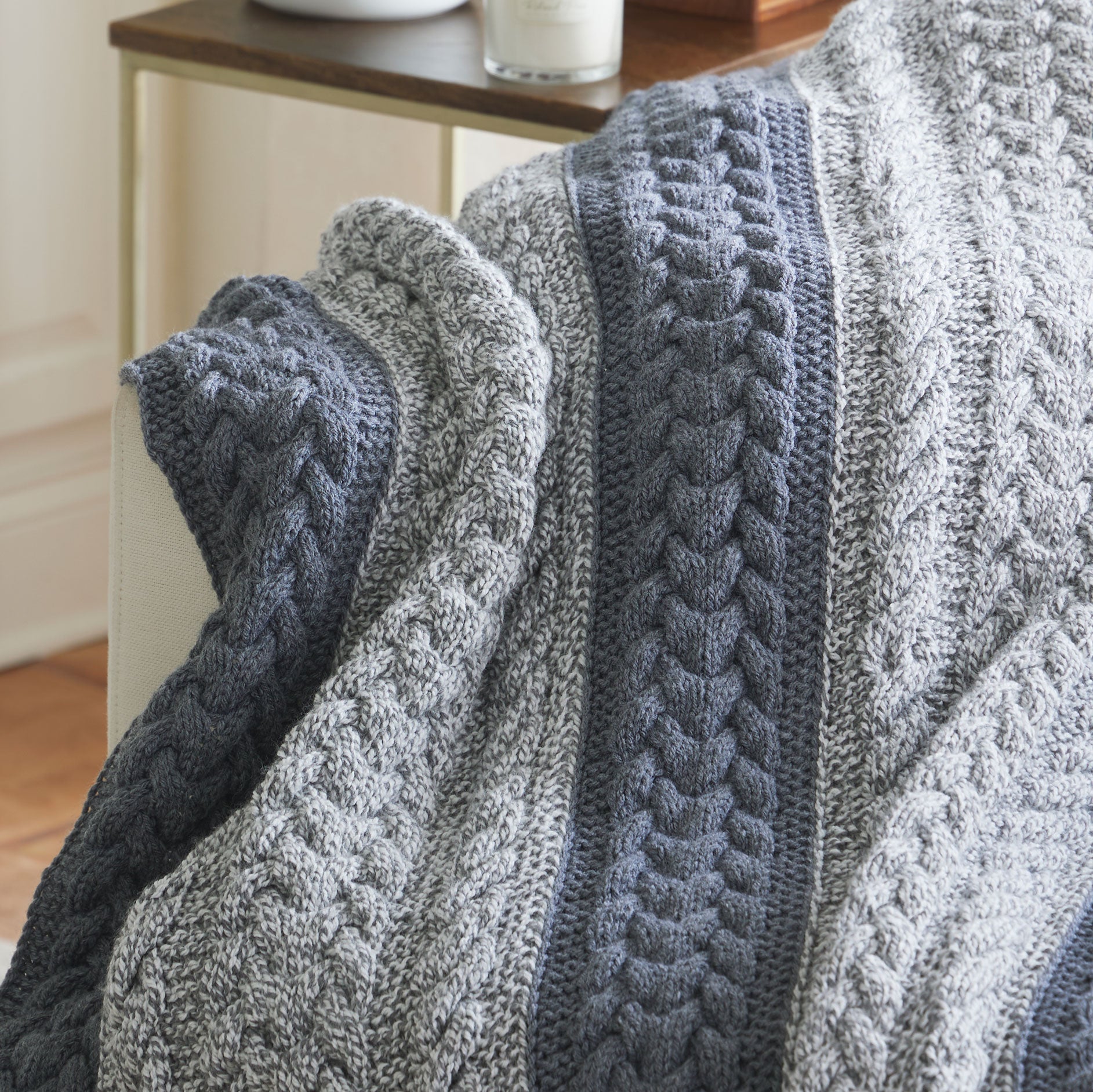 Cables in Ragg Afghan
