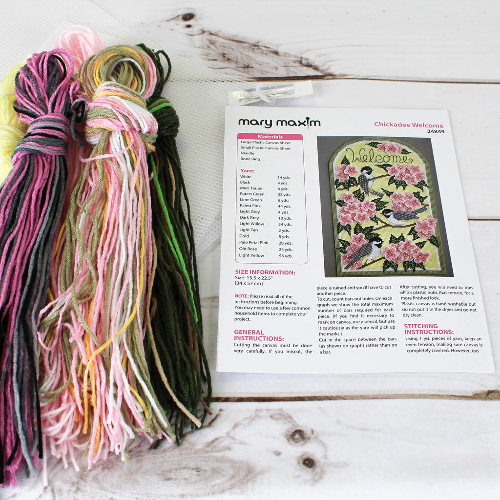 Chickadee and Apple Blossom Plastic Canvas Ensemble
