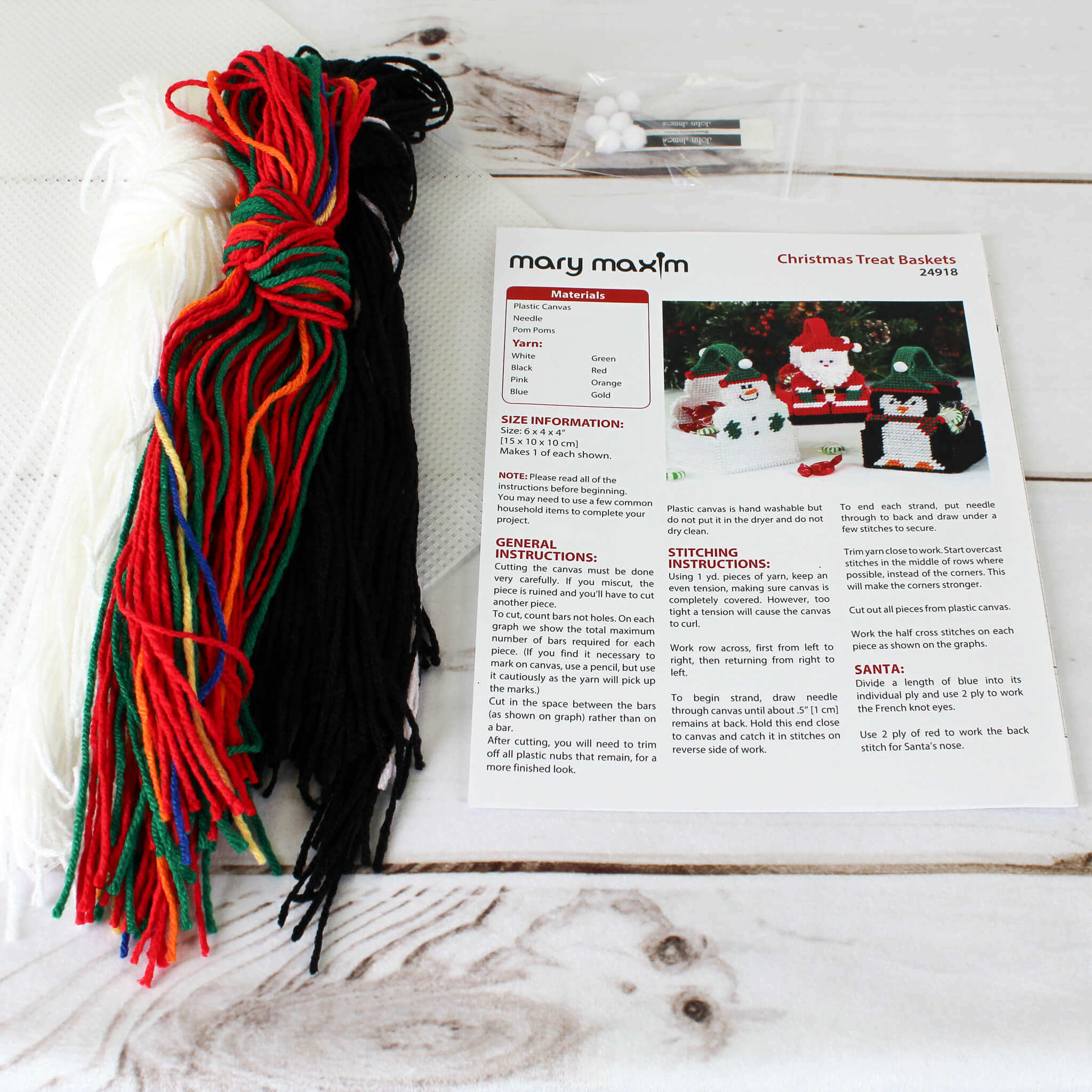 Christmas Treat Baskets Plastic Canvas Kit