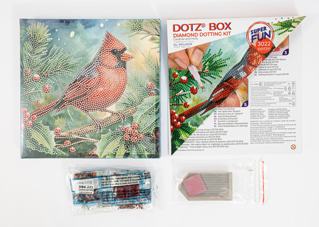 Cardinal and Holly Wall Hanging Diamond Dotz Kit