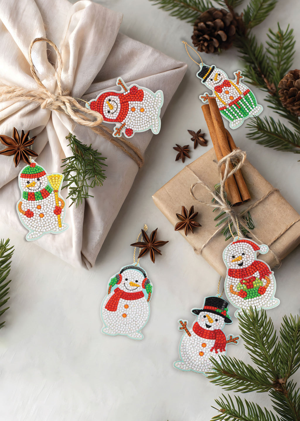 Snowman Ornaments Diamond Dotz Kit