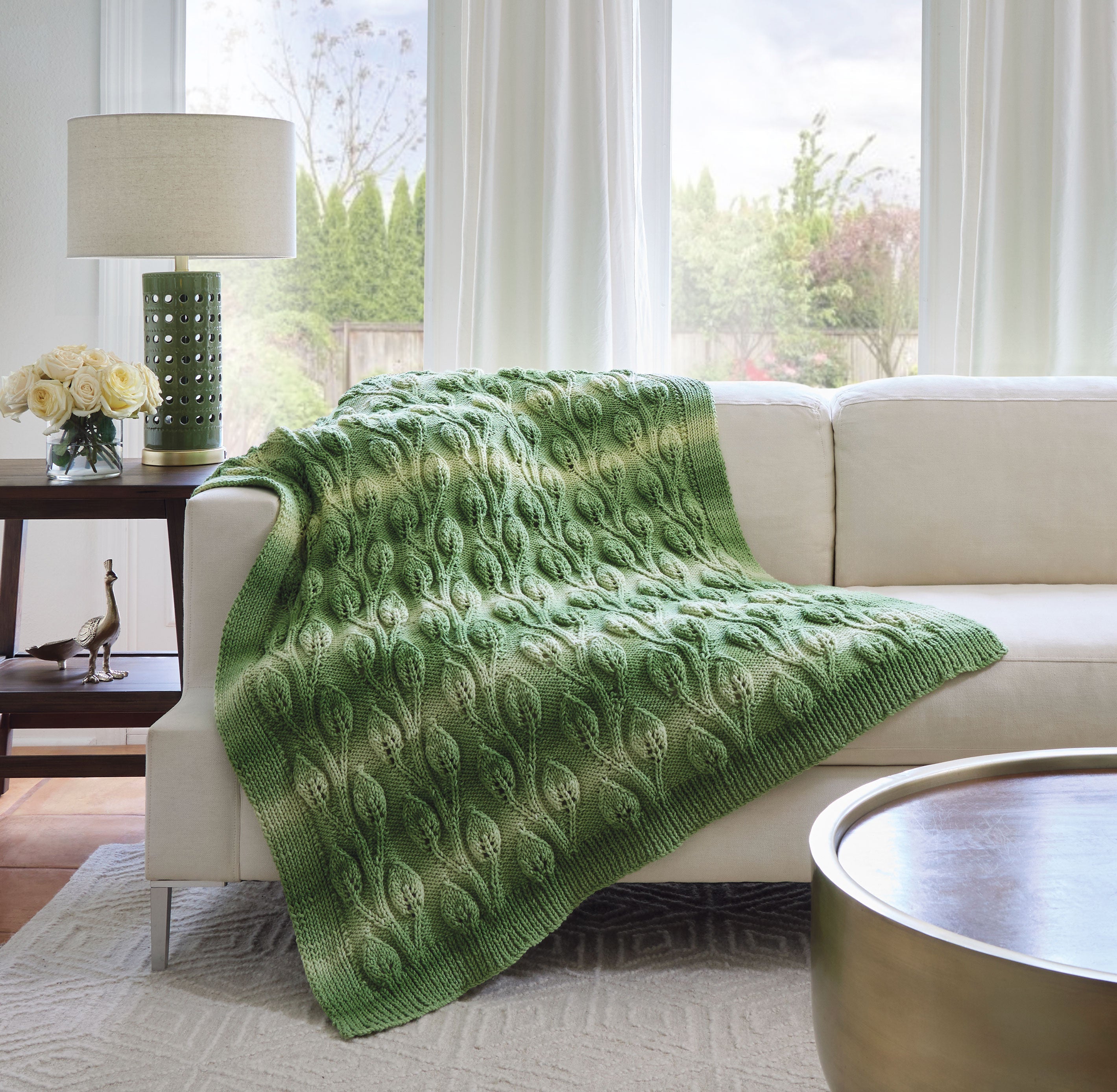 Climbing Vines Knit Afghan