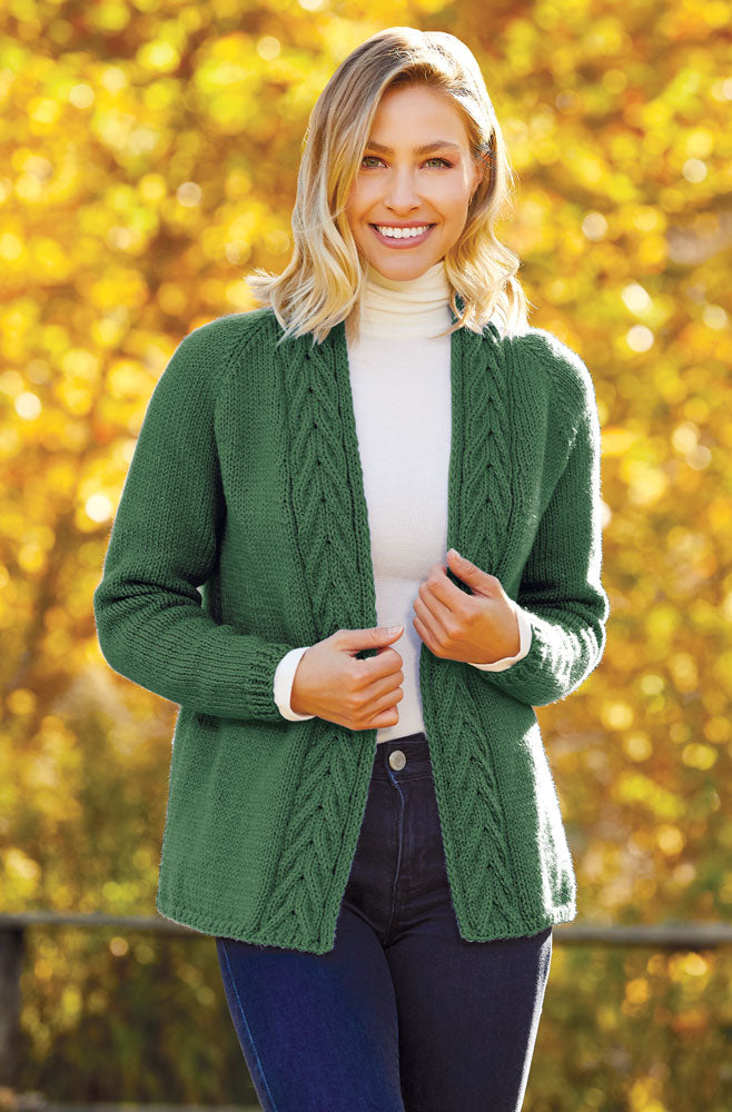 Cabled Trim Cardigan Pattern