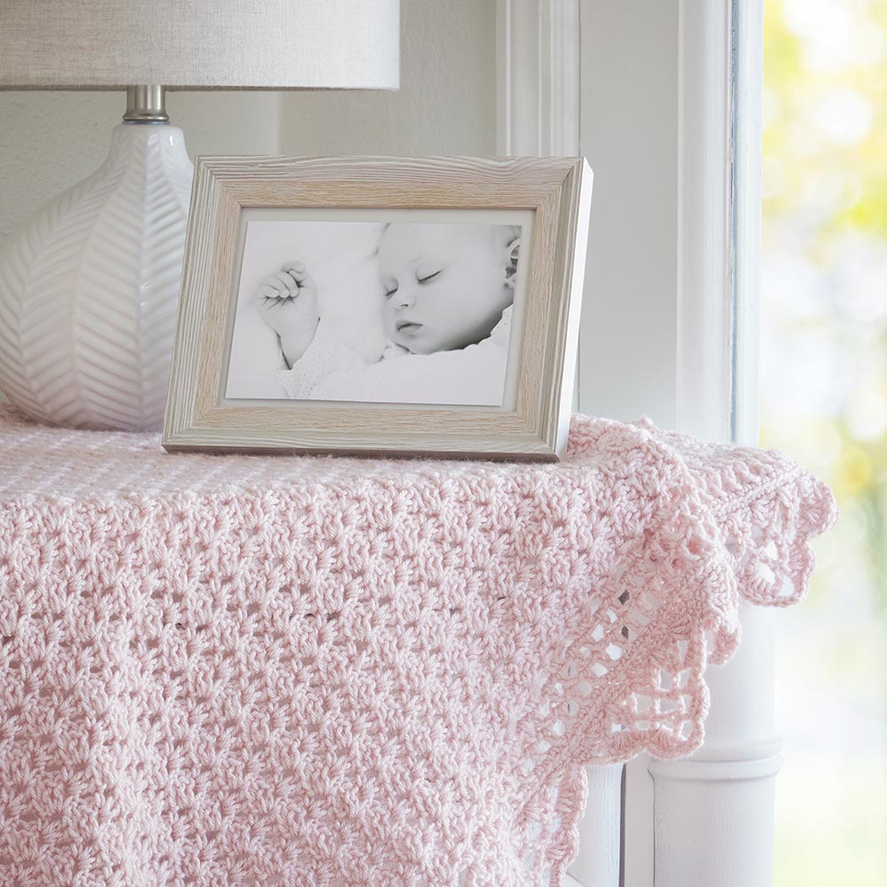 Crocheted Lacy Bordered Baby Blanket Pattern