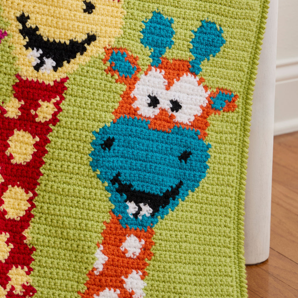 Playful Giraffes Crochet Baby Blanket