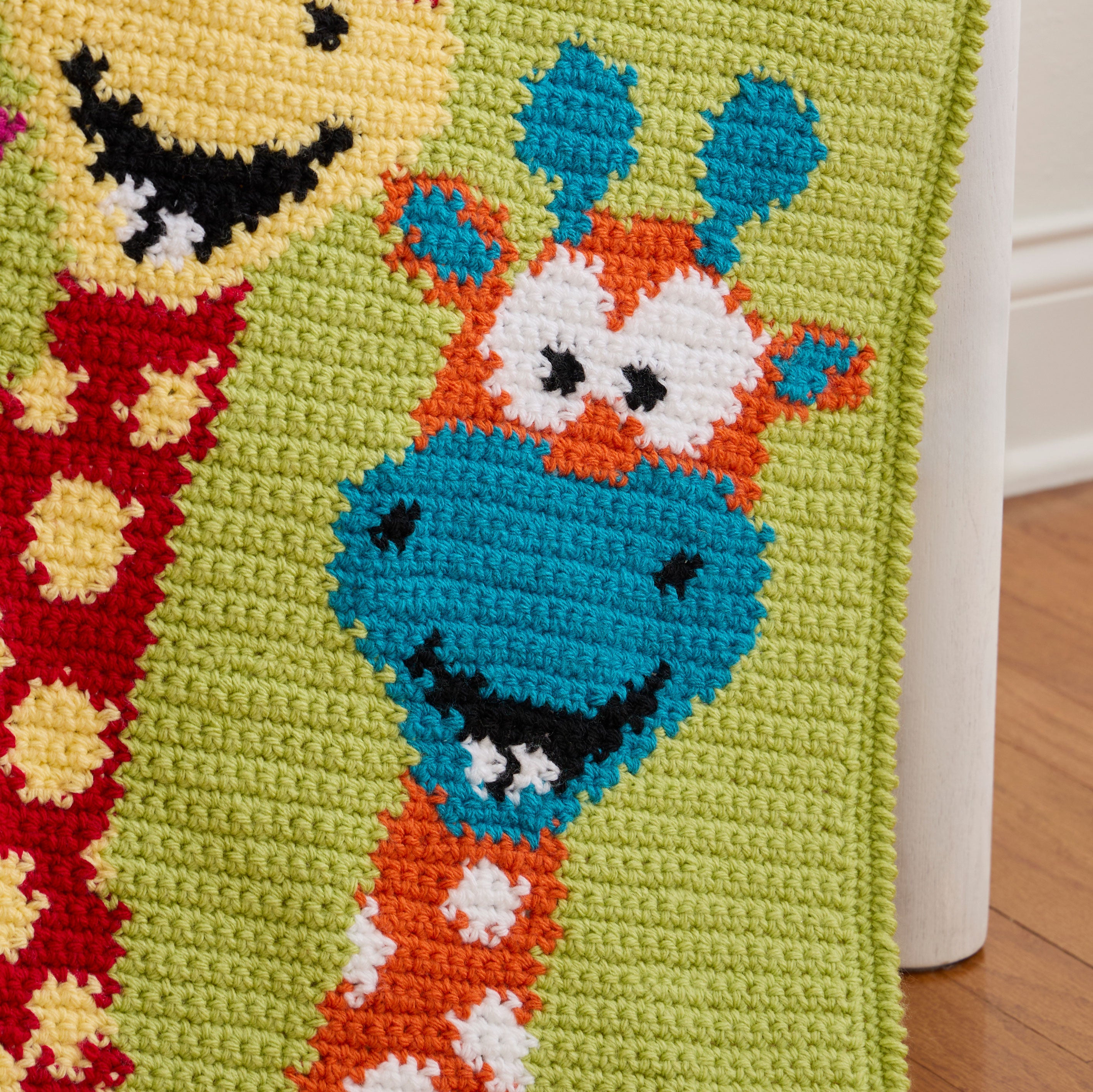 Playful Giraffes Crochet Baby Blanket