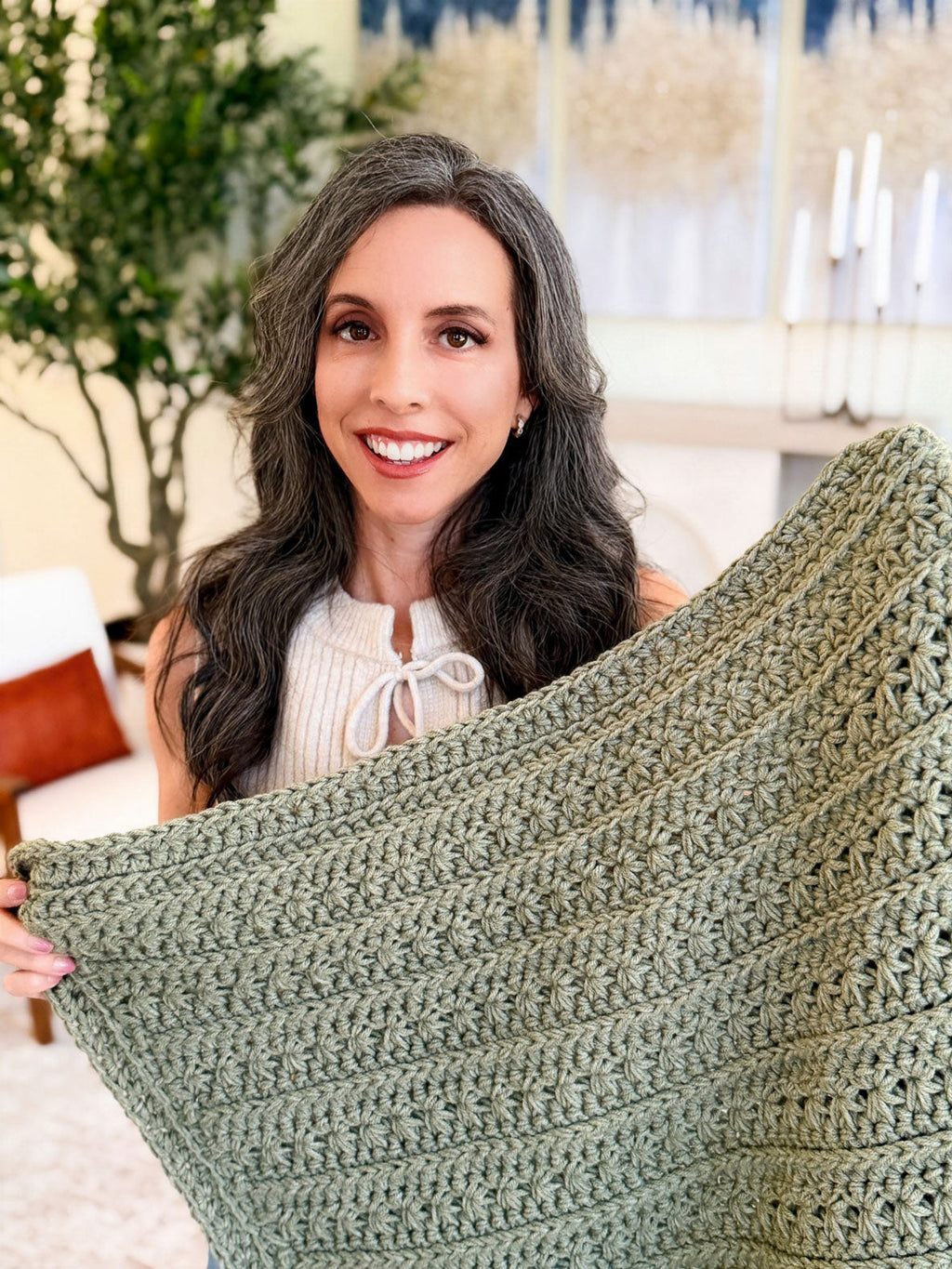Petal Loop Stitch Textured Blanket