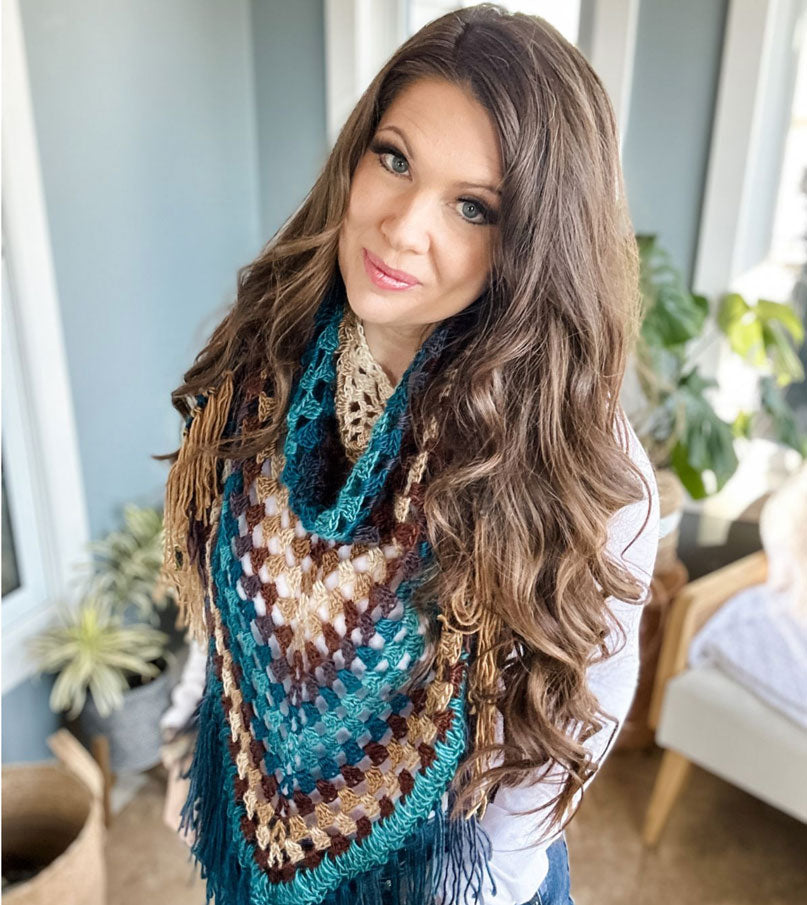 Feathered Fall Crochet Shawl