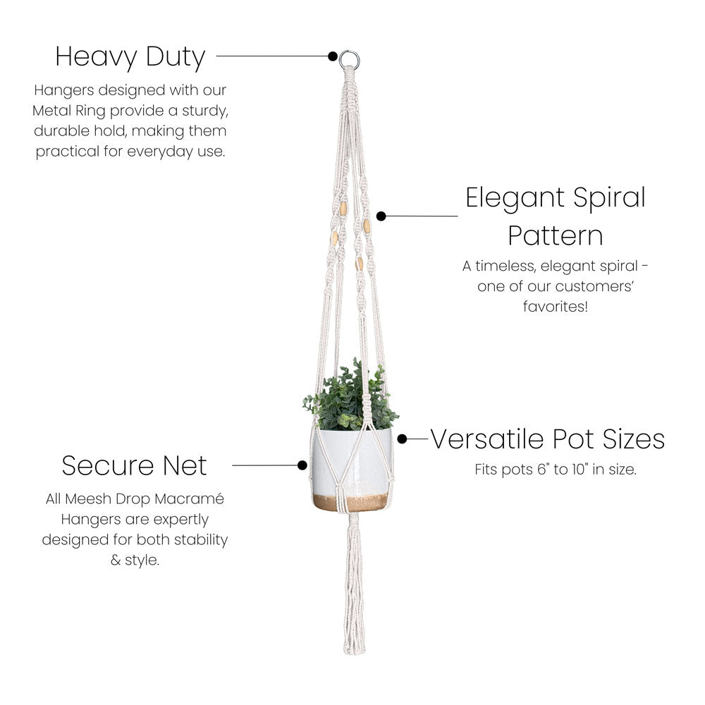 Staggered Spiral Macrame Long Plant Holder