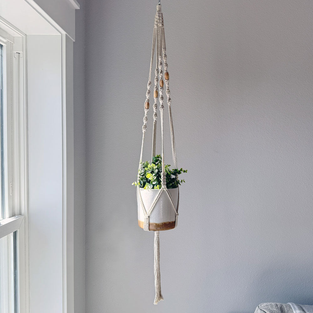 Staggered Spiral Macrame Long Plant Holder