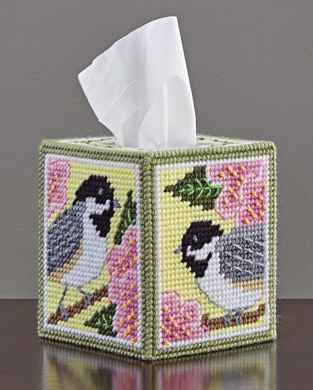 Chickadee and Apple Blossom Plastic Canvas Ensemble