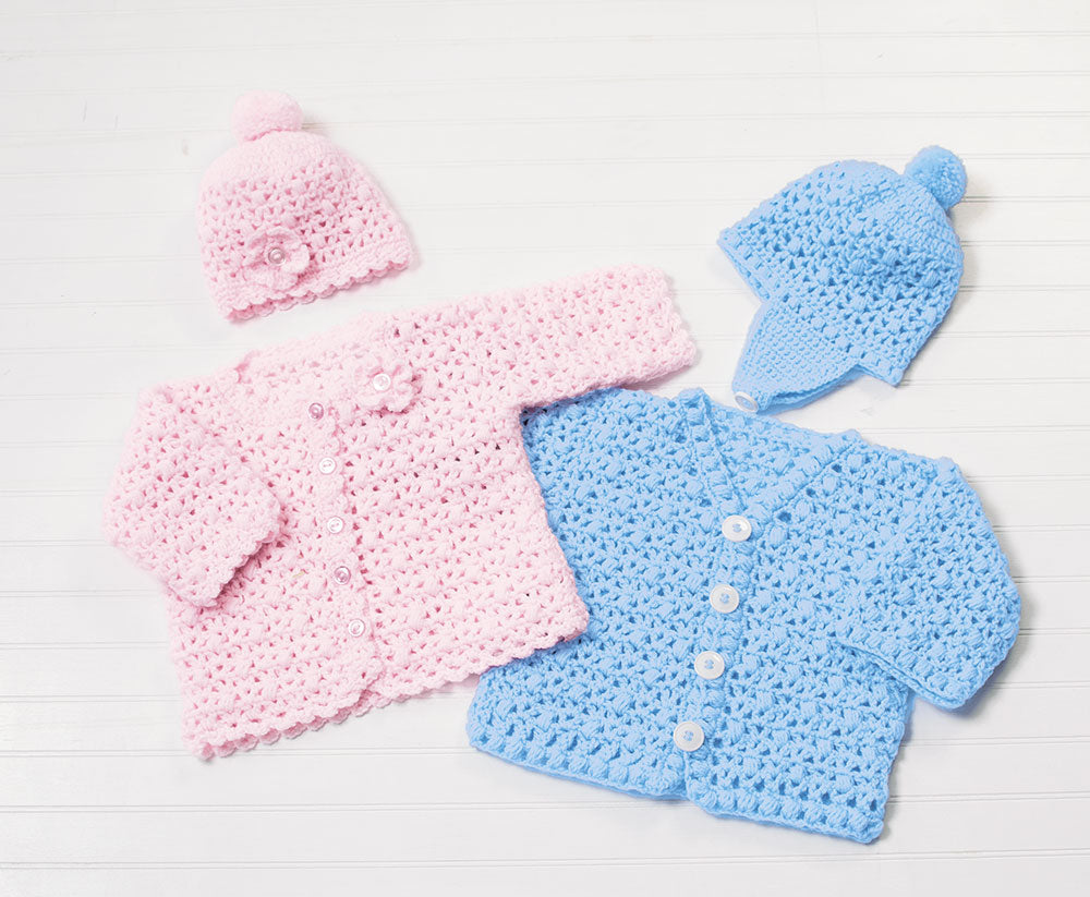 Bobbled Cardigan Set - Rounded Neck