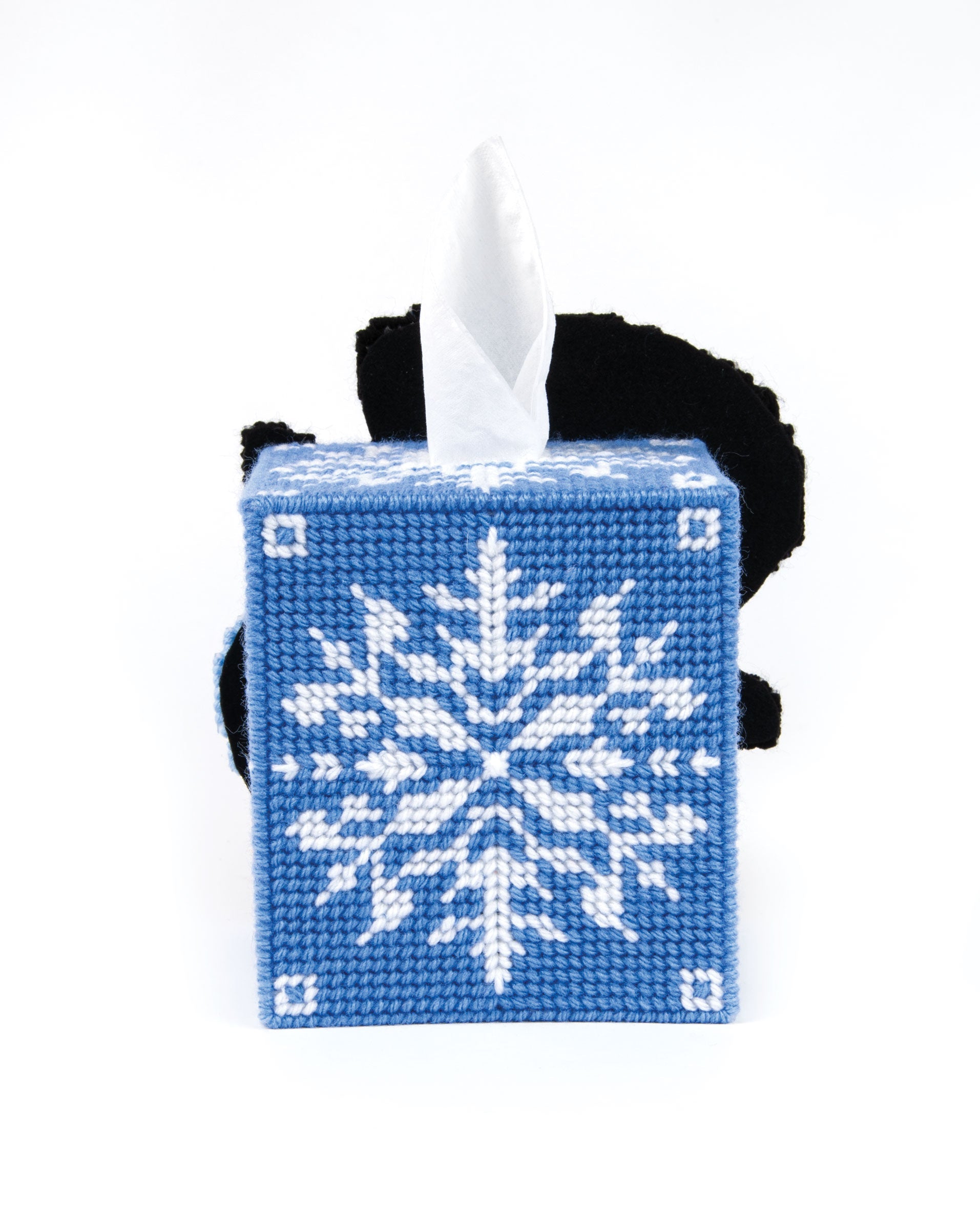 Snowflake Snowman Plastic Canvas Tissue Box Cover