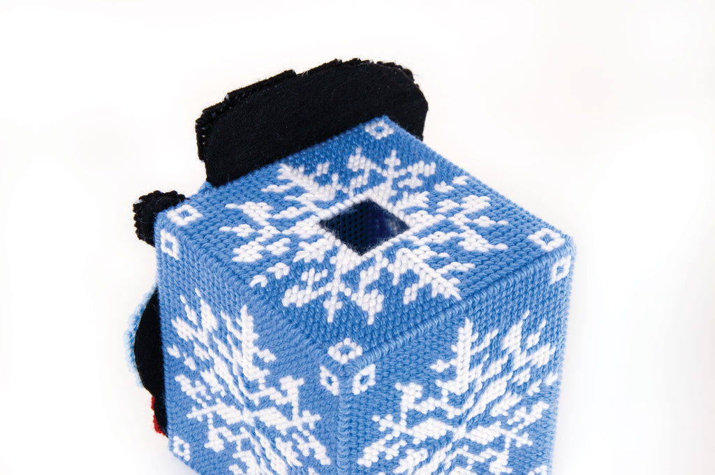 Snowflake Snowman Plastic Canvas Tissue Box Cover