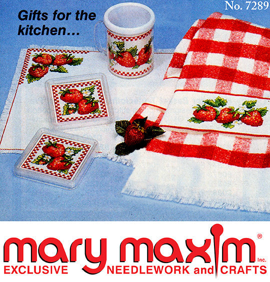 Strawberry Placemat Mug Coaster and Towel Set Pattern