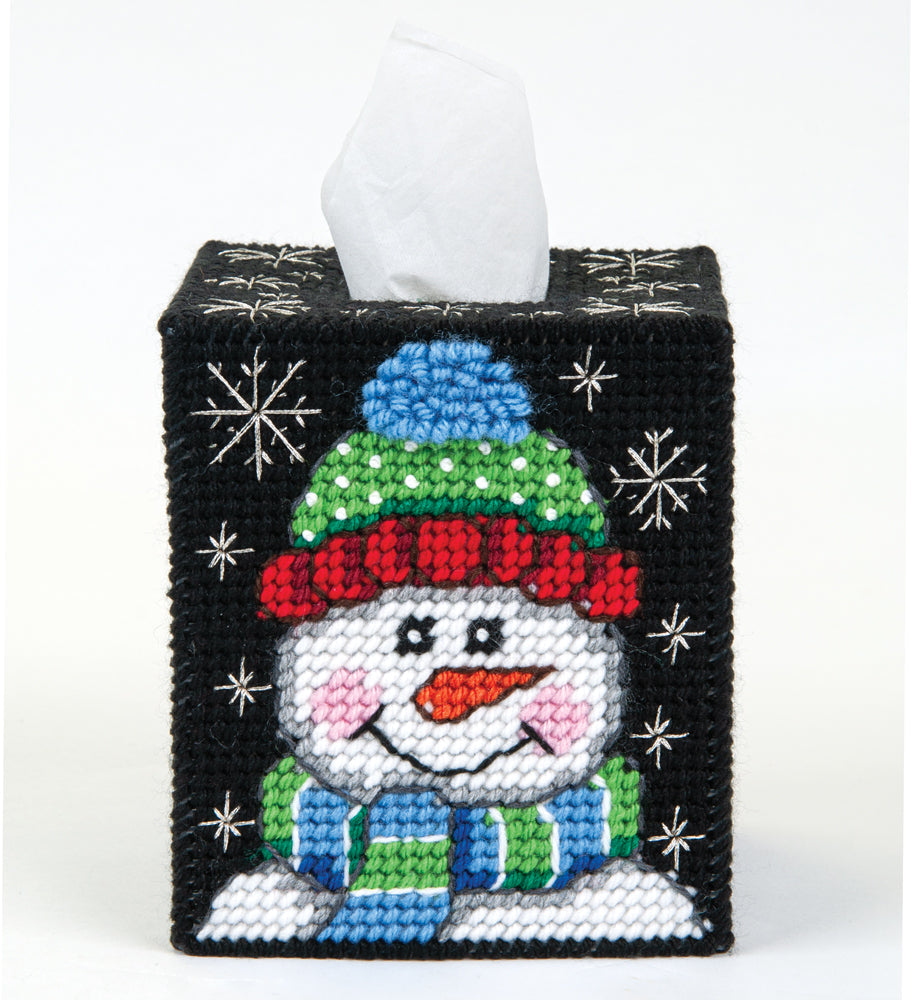 Snow Much Fun Tissue Box Cover Plastic Canvas Kit