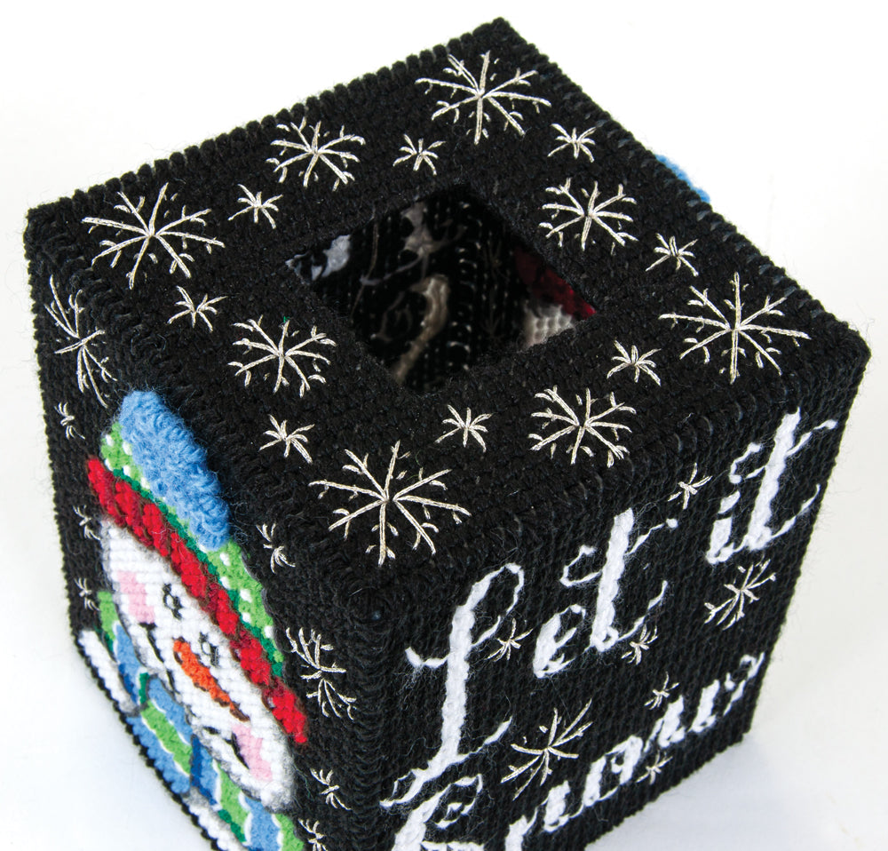 Snow Much Fun Tissue Box Cover Plastic Canvas Kit